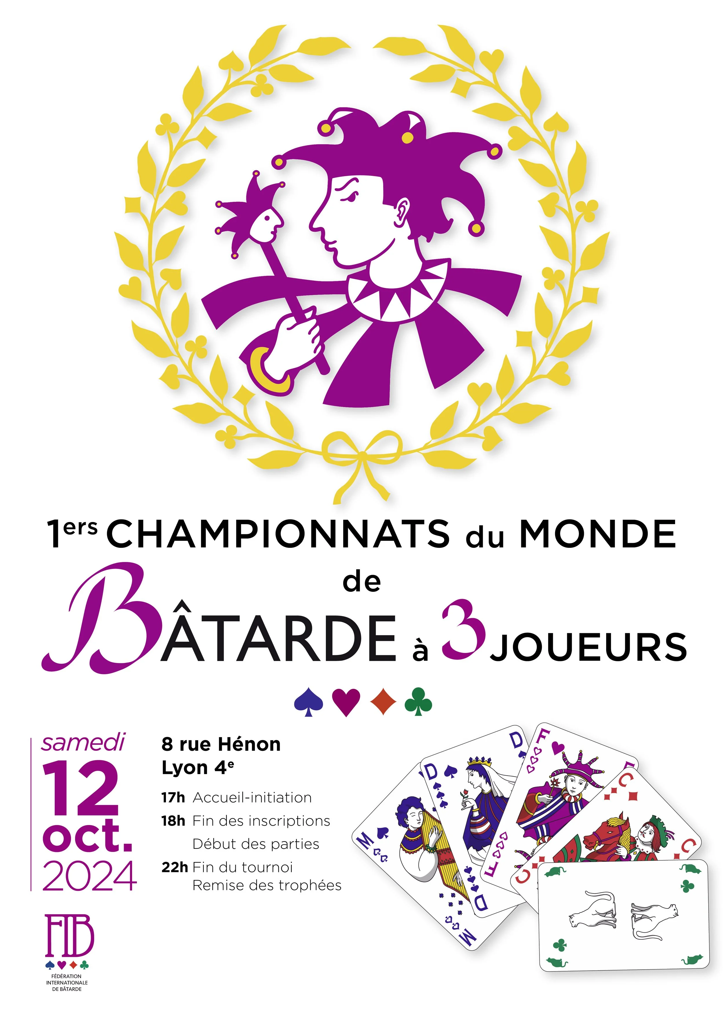 Flyers du 1er championnat de Bâtarde à 3 joueurs le 12 octobre 2024